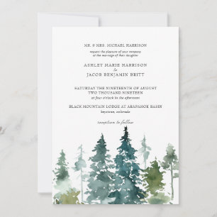 Boda Rústica Minimalista   Pinos Acuarela