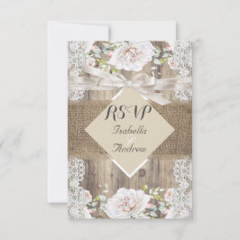 Boda Rústica Rosas Blancas Beige Madera RSVP