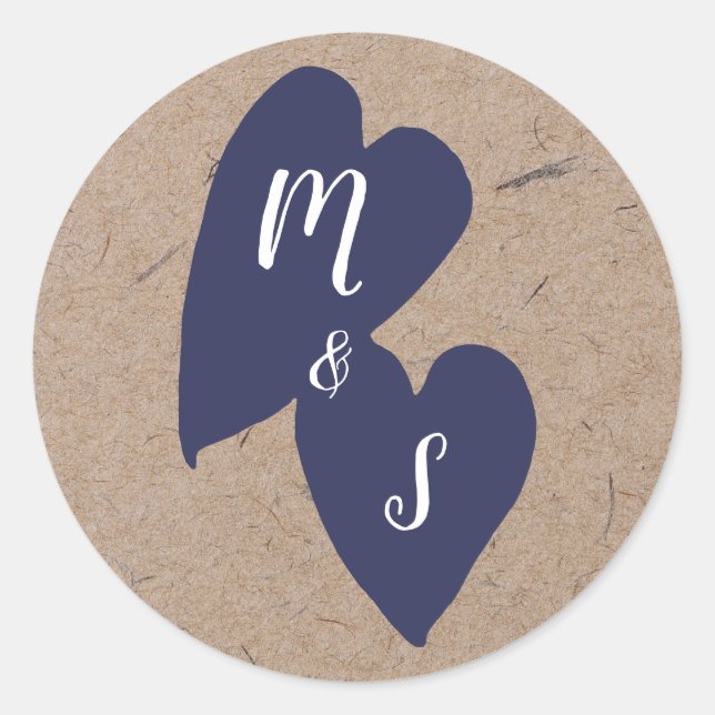 Boda Rústica | Sello de Sobre con Monograma Kraft (Anverso)