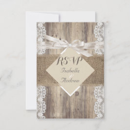 Boda Rústico Beige White Lace Wood RSVP
