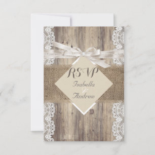 Boda Rústico Beige White Lace Wood RSVP