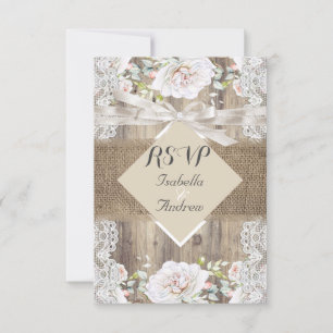 Boda Rústico Beige White Roses Wood RSVP
