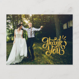 Boda Rústico De Espuma De Oro Gracias Postales