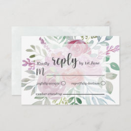 Boda Rustico Flora Rosa y Borgoña RSVP