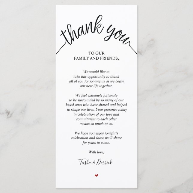 Boda Rústico Gracias por colocar tarjeta de config (Anverso)