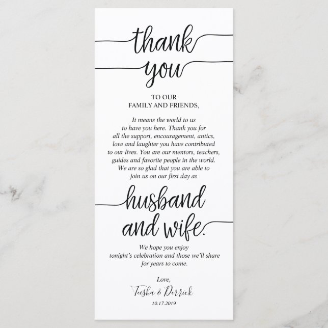 Boda Rústico Gracias por colocar tarjeta de config (Anverso)