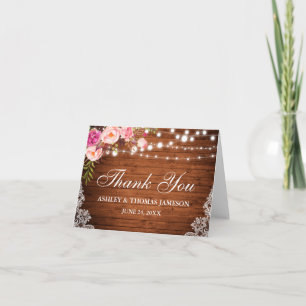 Boda Rústico Luces De Madera Lace Floral Nota De A