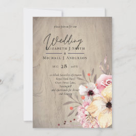 Boda Rústico Rubor Pink Floral Sage