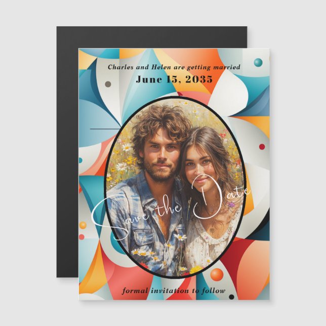 Boda, Save the Date, Photo Magnet (Anverso/Reverso)