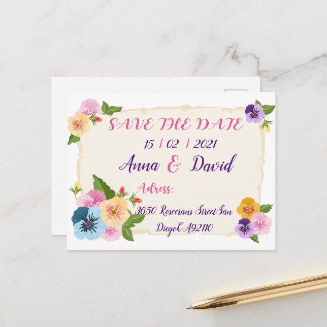 Boda Save the Date, Tarjetas Save the Date (Anverso/Reverso In Situ)