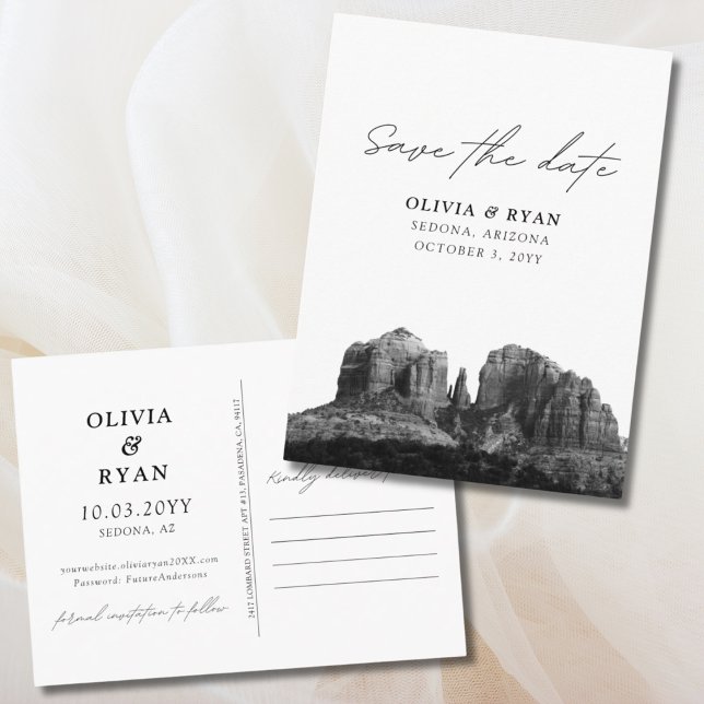 Boda Sedona Guardar la postal de fecha (Sedona Wedding Save the Date Postcard)
