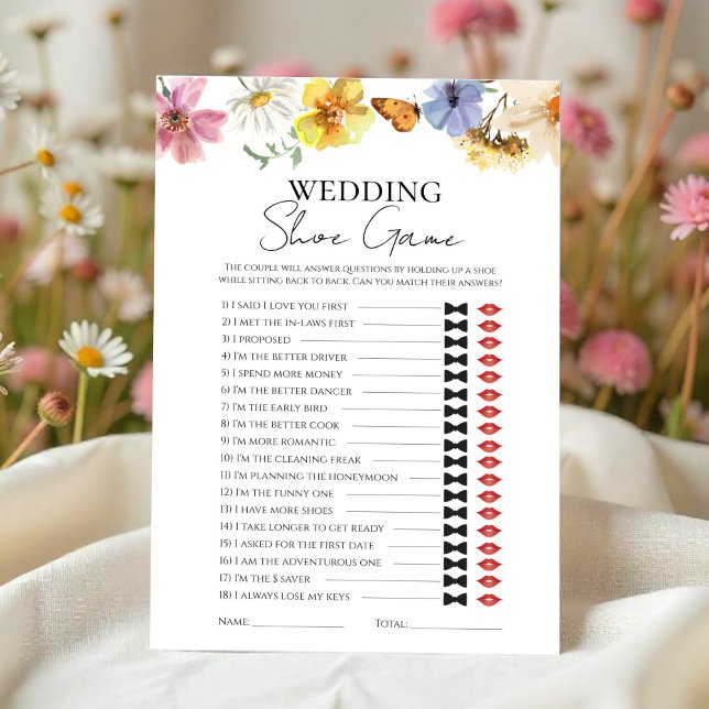 Boda Shoe | Tarjeta de juego Boho Bridal Shower (Subido por el creador)