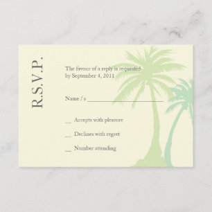 Boda simple de árbol de palmas RSVP