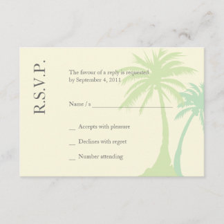 Boda simple de árbol de palmas RSVP