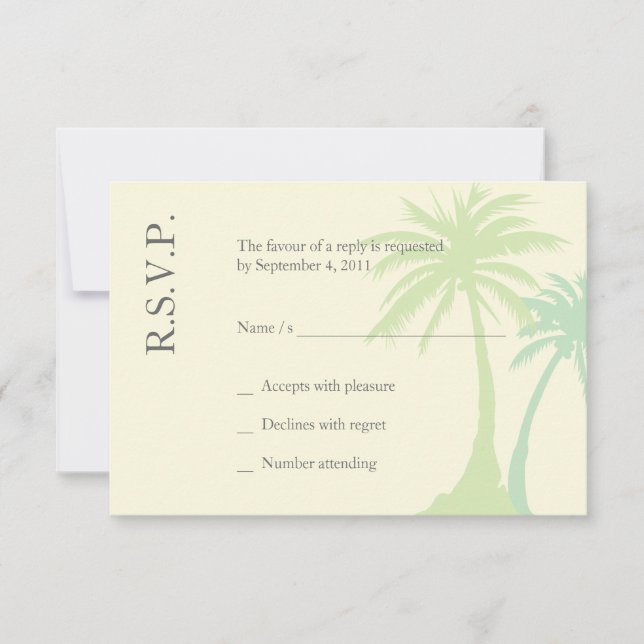 Boda simple de árbol de palmas RSVP (Anverso)