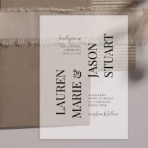 Boda simple de la tipografía de Vellum Overlay