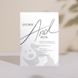 Boda simple de Mascota e invitación de compromiso