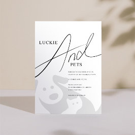 Boda simple de Mascota e invitación de compromiso