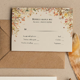 Boda simple de otoño rústico Beige Monograma RSVP