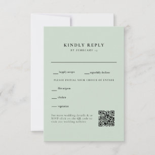 Boda simple de salvia de luz Código QR RSVP