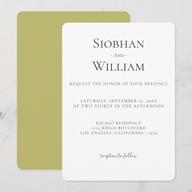 Boda simple elegante (Anverso / Reverso)