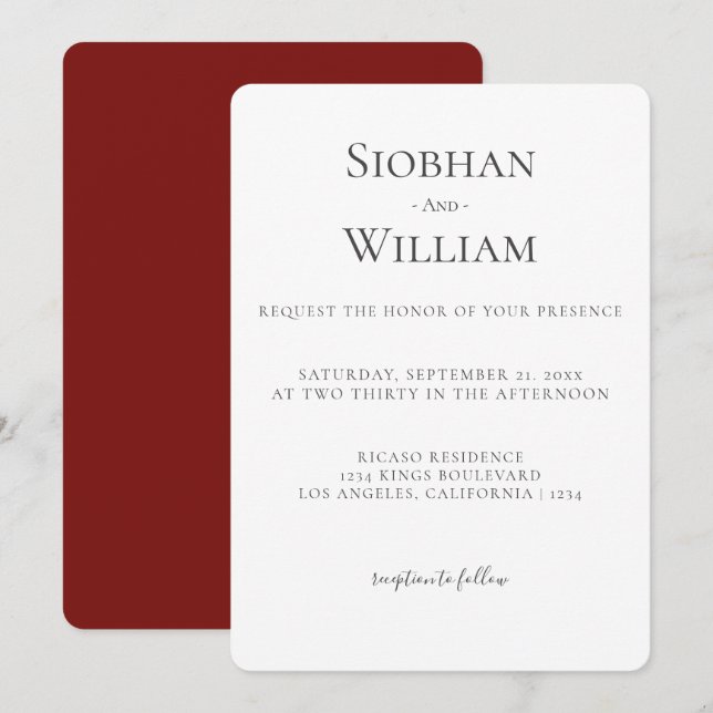 Boda simple elegante (Anverso / Reverso)