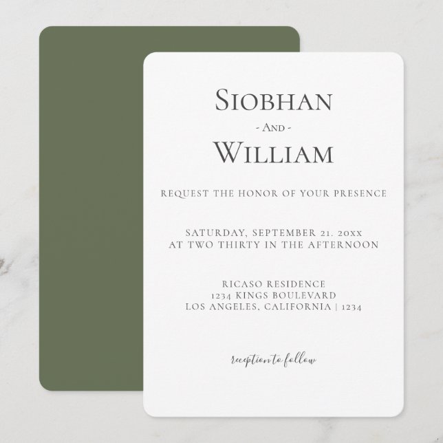 Boda simple elegante (Anverso / Reverso)