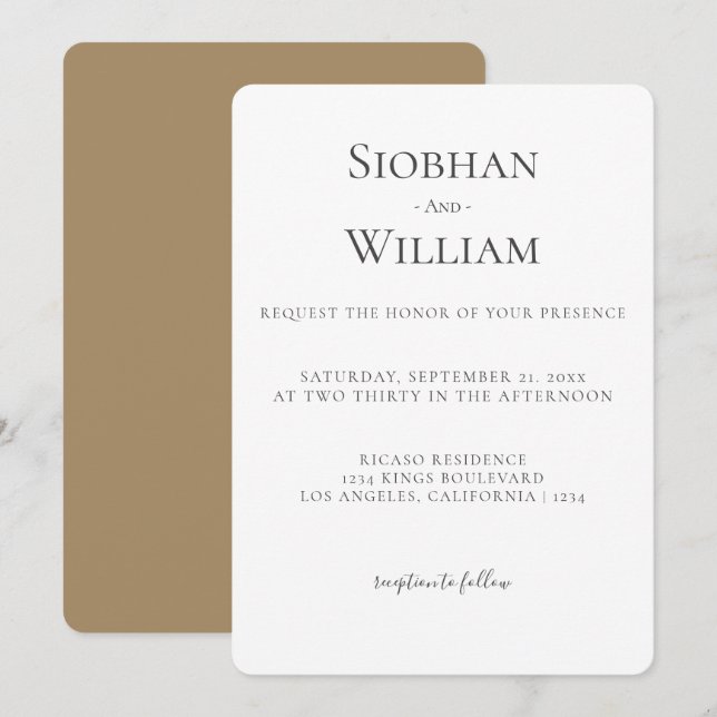 Boda simple elegante (Anverso / Reverso)