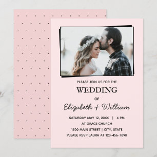 Boda Simple Foto Elegante Invitación