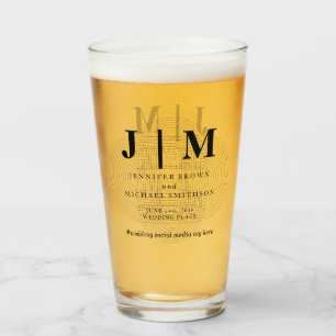 Boda simple geométrico geométrico negro blanco mín