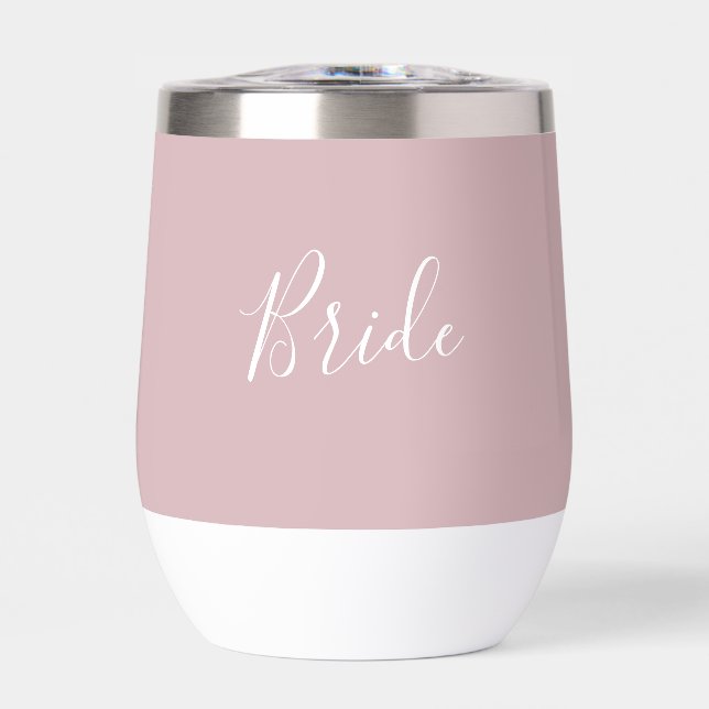 Boda simple guion rosa de novia personalizado (Frente)