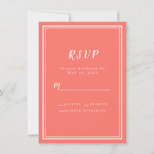 Boda Simple Moderno Minimalista Coral Blanco RSVP