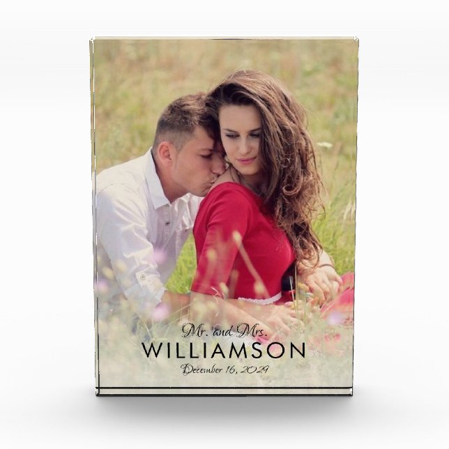 Boda simple Pareja Foto Fecha (Anverso)