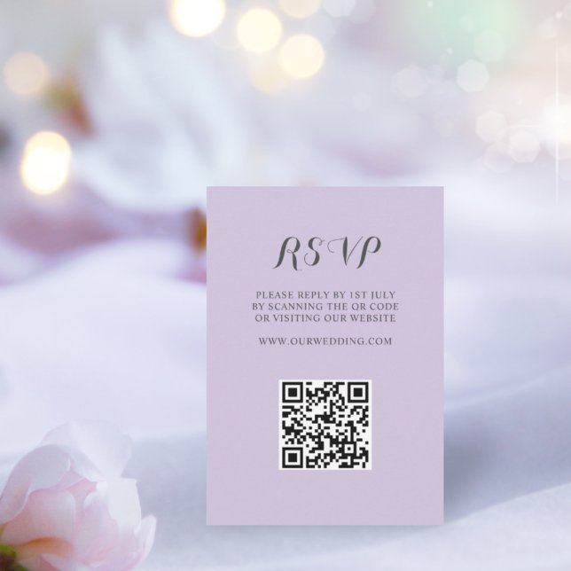 Boda Simple RSVP Código QR Morado (Subido por el creador)