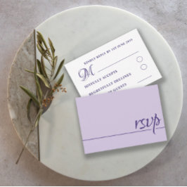 Boda simple RSVP Lilac púrpura