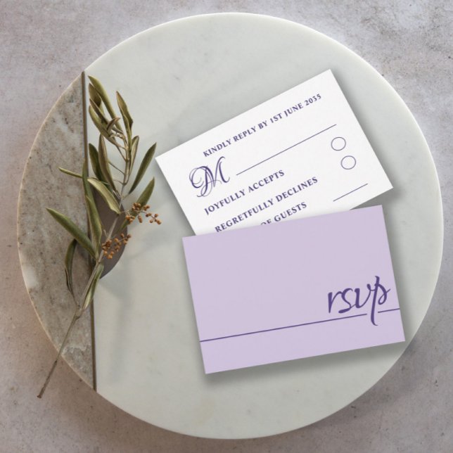 Boda simple RSVP Lilac púrpura (Subido por el creador)