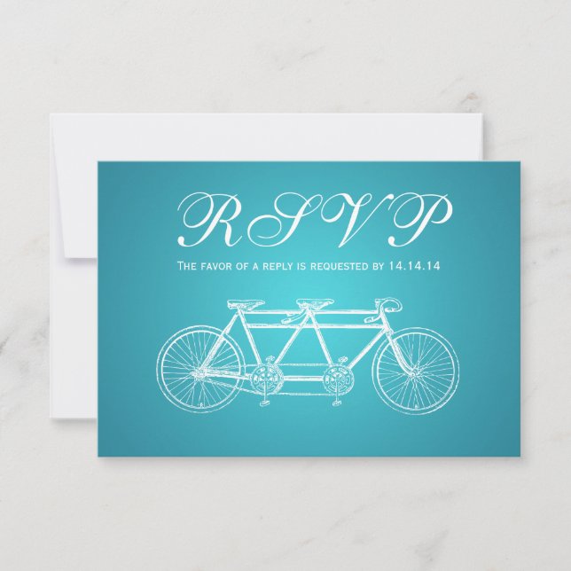 Boda simple RSVP Tandem Bike Turquoise (Anverso)