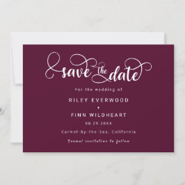 Boda simple y elegante salva la invitación de fech