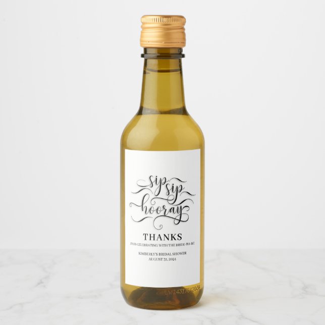 Boda Sip Sip Hooray o ducha de novia (Anverso)