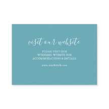Boda Sitio Web Insertar Tarjeta Azul Turquesa Scri