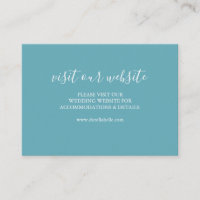 Boda Sitio Web Insertar Tarjeta Azul Turquesa Scri