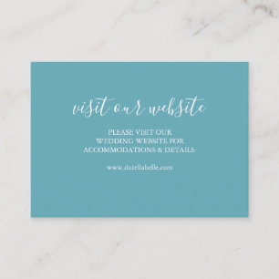 Boda Sitio Web Insertar Tarjeta Azul Turquesa Scri
