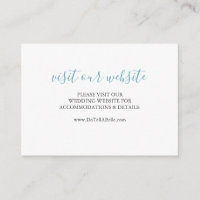 Boda Sitio Web Insertar Tarjeta Azul Turquesa Scri