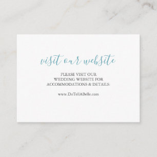 Boda Sitio Web Insertar Tarjeta Azul Turquesa Scri
