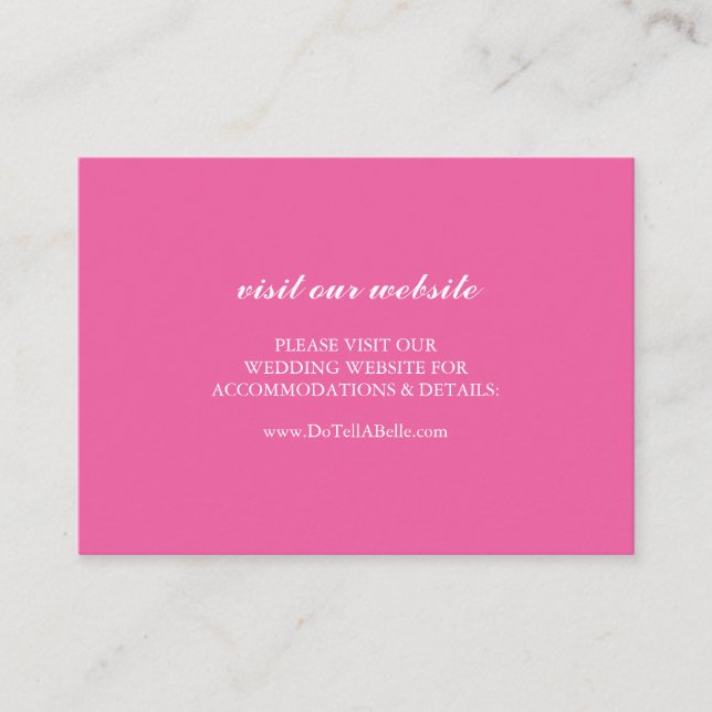 Boda Sitio Web Insertar Tarjeta Fuchsia Simple (Anverso)