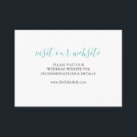 Boda Sitio Web Insertar Tarjeta Vidrio Azul<br><div class="desc">Hágale saber a todos su sitio web boda con estas simples tarjetas de gabinete. Cuentan con un tipo de caligrafía de escritura azul de vidrio marino con sus detalles en un tipo de sans clásico en gris carbón vegetal sobre un fondo blanco y nítido. La tarjeta se revierte a un...</div>