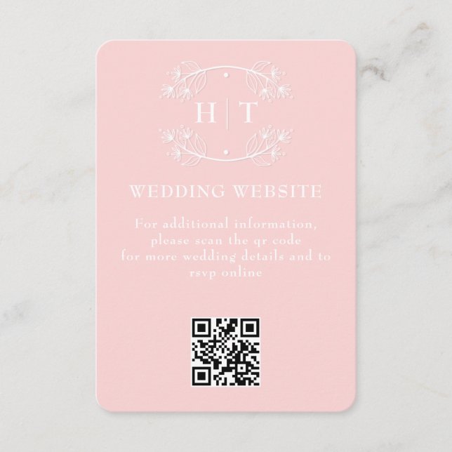 Boda Sitio Web Tarjeta de Alojamiento Monograma Ro (Anverso)