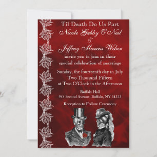 Boda Skeleton Skulls Invitación