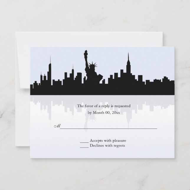 Boda Skyline de Nueva York RSVP (Anverso)