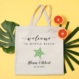 Boda Starfish Bolsa de bienvenida, verde claro